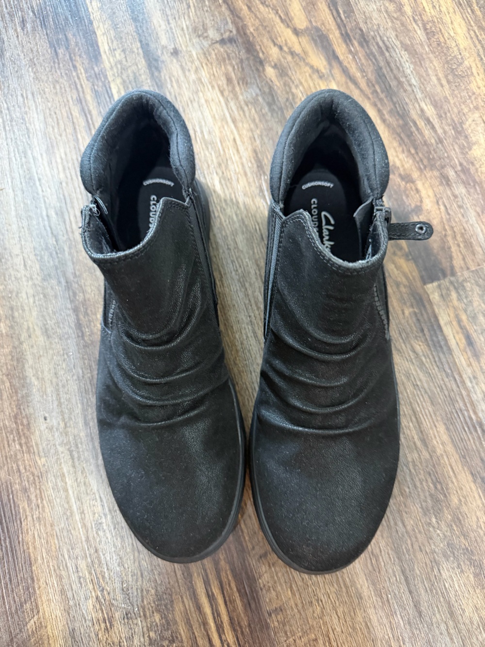 Clarks Black Cloudsteppers Slip-On Boots NWOT
